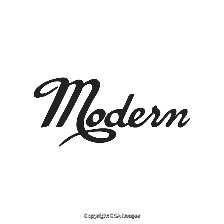 Simple Black "Modern" Typography Text on a Clean White Background