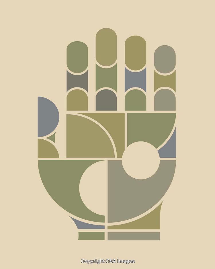 Abstract Geometric Hand Design With Symmetrical Patterns and Earth Tones