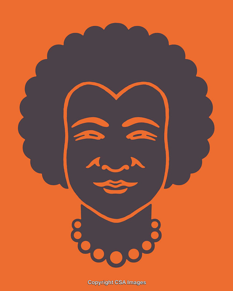 Stylized Portrait Illustration of a Person with Necklace in Warm Tones