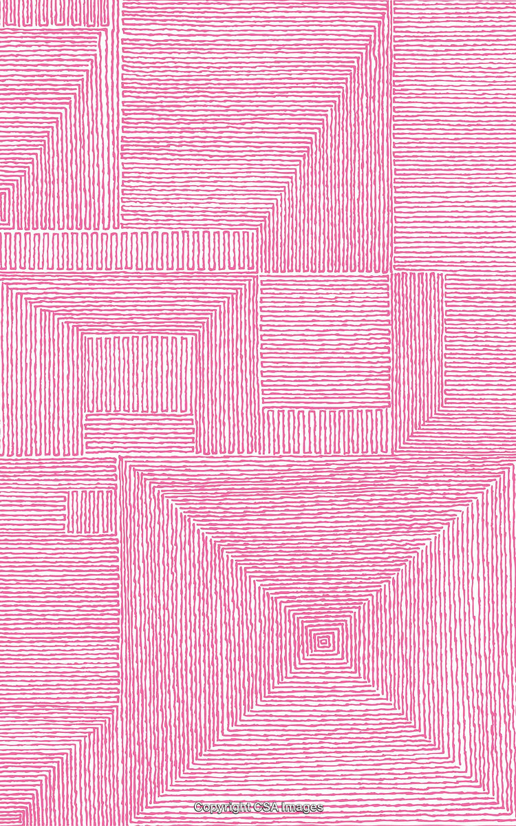 Geometric Pink Abstract Pattern with Linear and Angular Designs on White Background