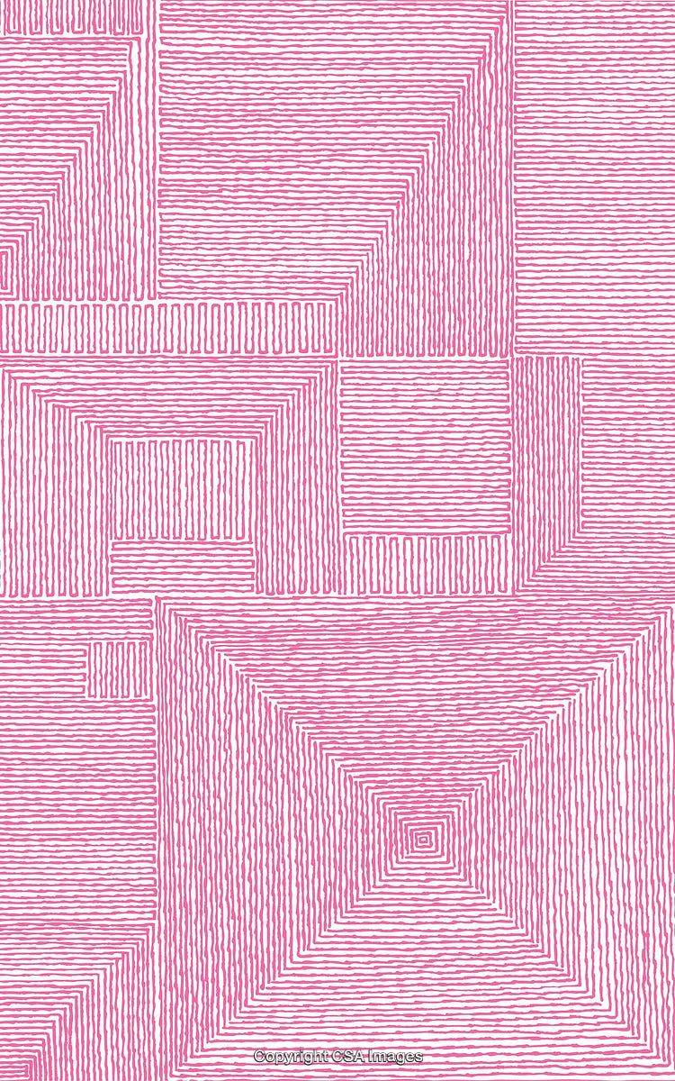 Geometric Pink Abstract Pattern with Linear and Angular Designs on White Background
