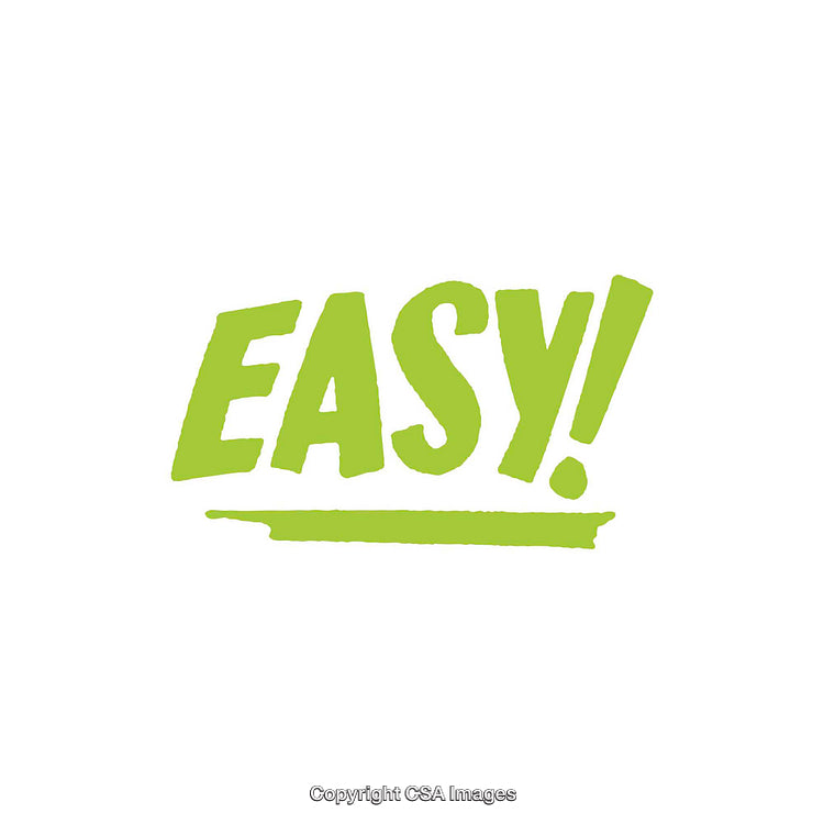 Green Easy Text Displayed on a Clean Simple White Background