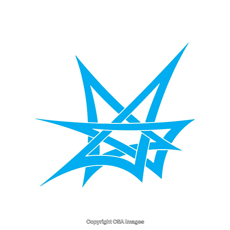 Abstract Blue Star Shape Design With Geometric Elements