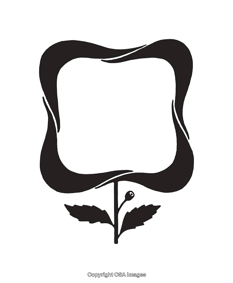 Stylized Line Art Illustration of a Flower Frame With Elegant Design