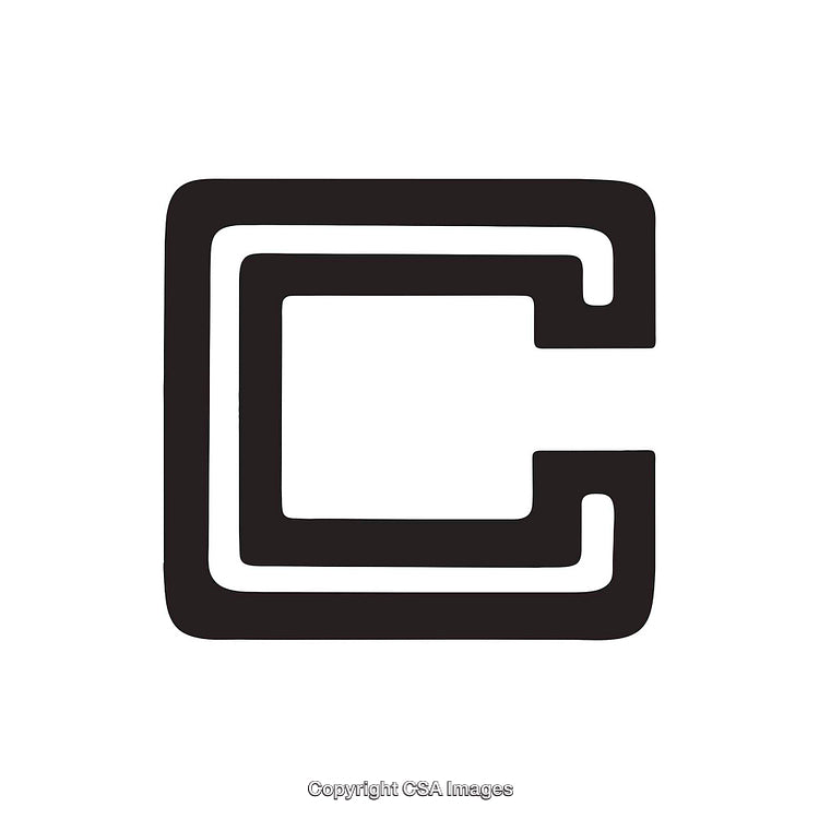 Bold Black Letter C Design on White Background