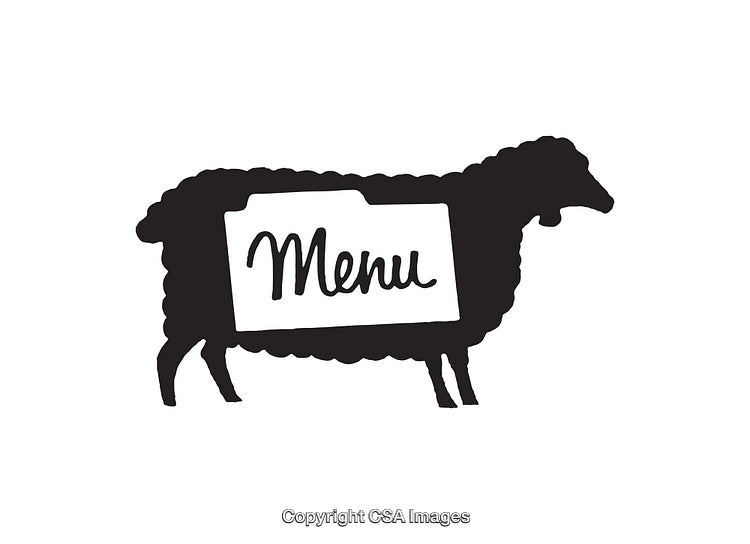 Minimalistic Sheep Icon Featuring a Menu Design in Black and White