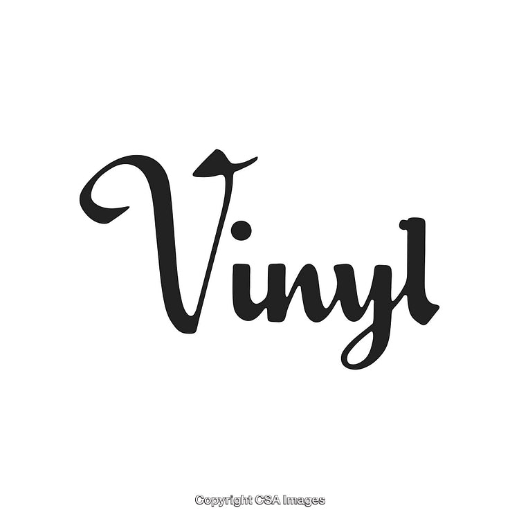 Stylish Vintage Vinyl Text Design with Elegant Typography on White Background