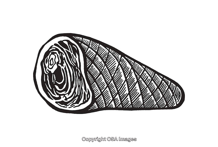 Black and White Line Art of a Textured Meat Cut