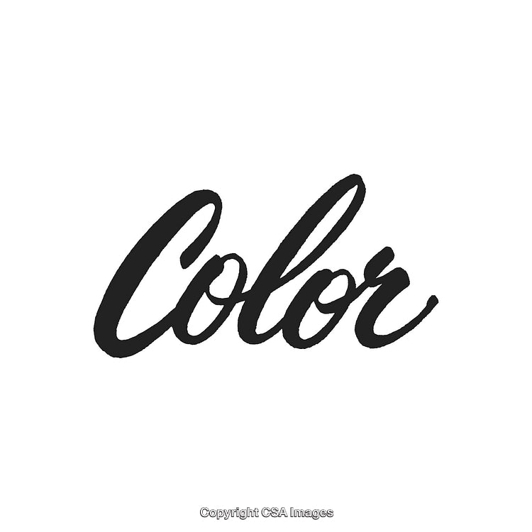 Elegant Black Calligraphy of the Word 'Color' on White Background