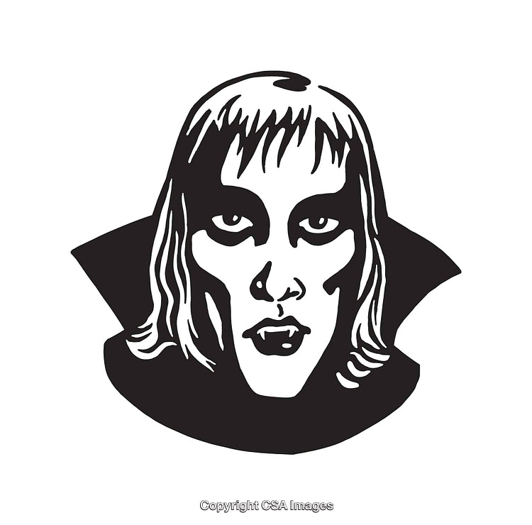 Black and White Line Art of a Mysterious Character