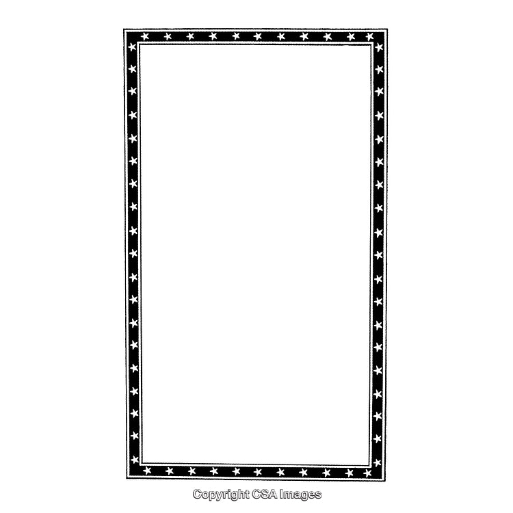 Decorative Black and White Star-Framed Border