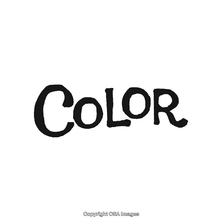 Hand-Drawn Black Text Illustrating the Word Color on White Background