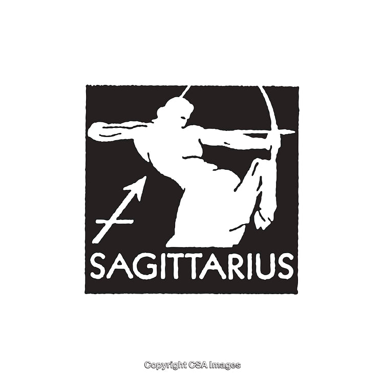 Sagittarius Zodiac Sign Illustration Featuring Archer and Iconic Arrow Symbol