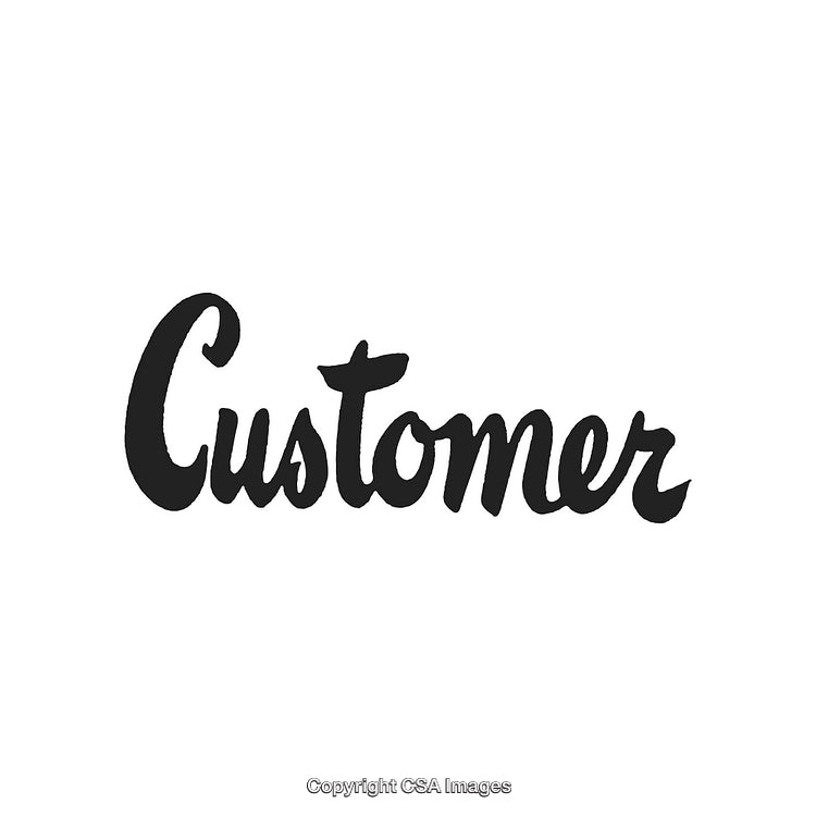 Bold Lettering Design Featuring the Word Customer in Black on White Background