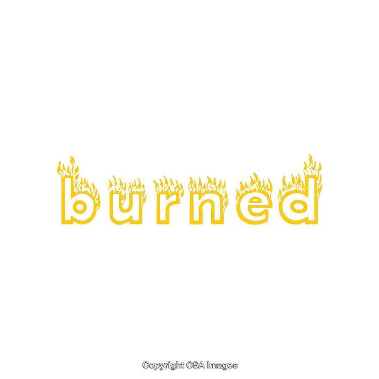 Stylized Word "Burned" with Flaming Text Effect