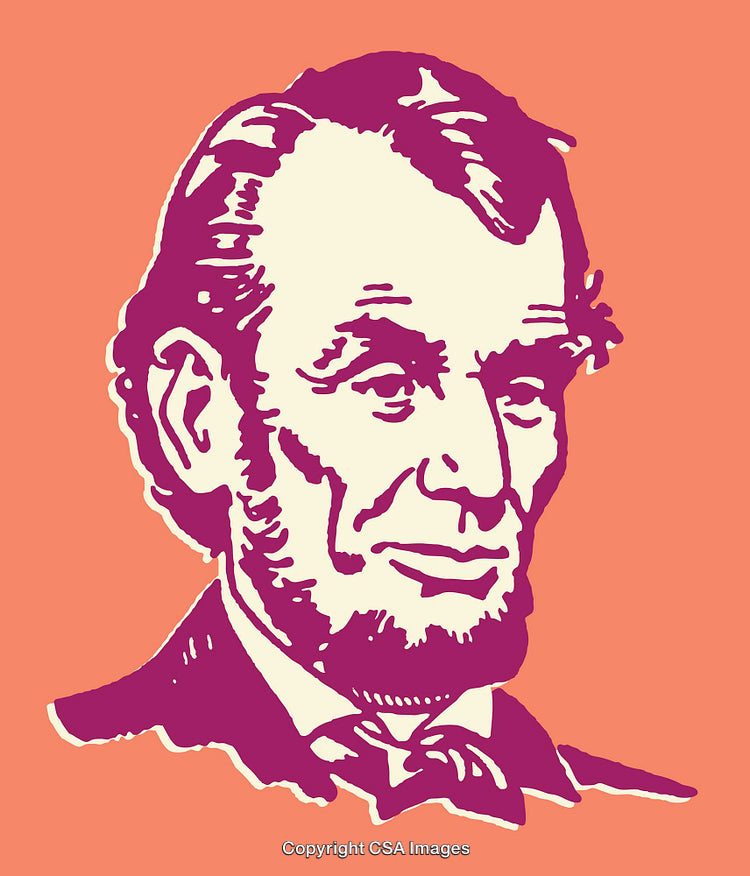 Colorful Line Art Illustration of a Historical Personality on Orange Background