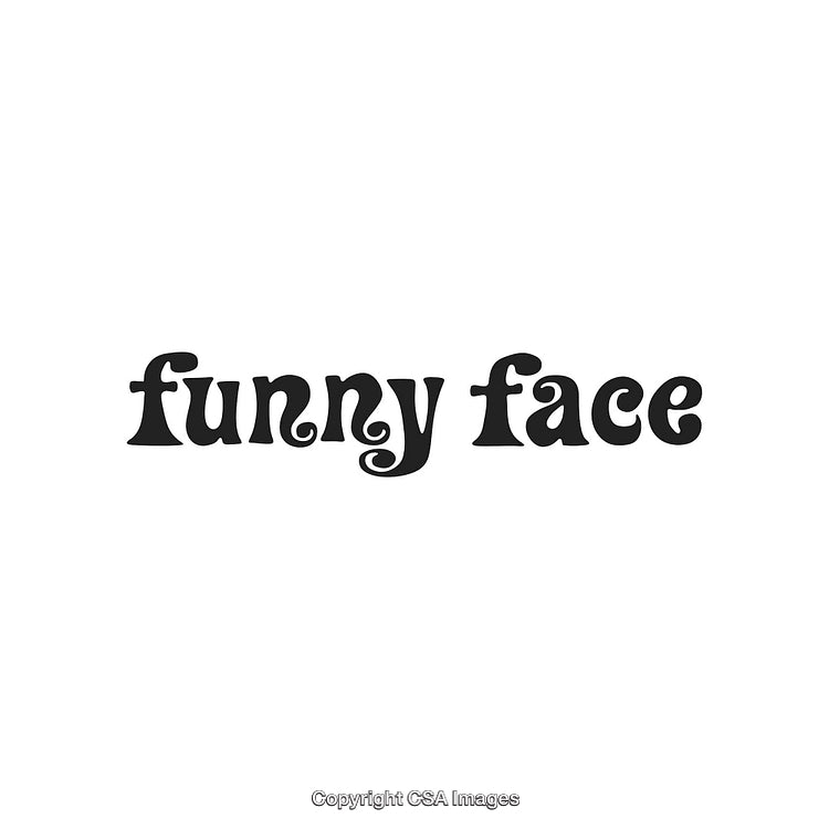 Playful Illustration of Funny Face Text in Decorative Black Font