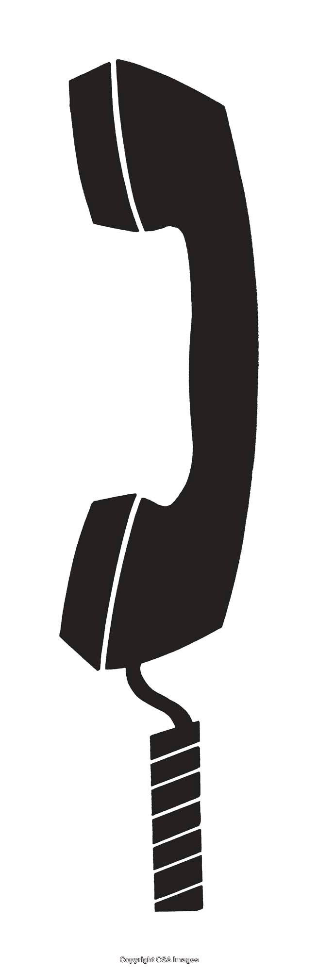 Black and White Icon of a Classic Telephone Handset