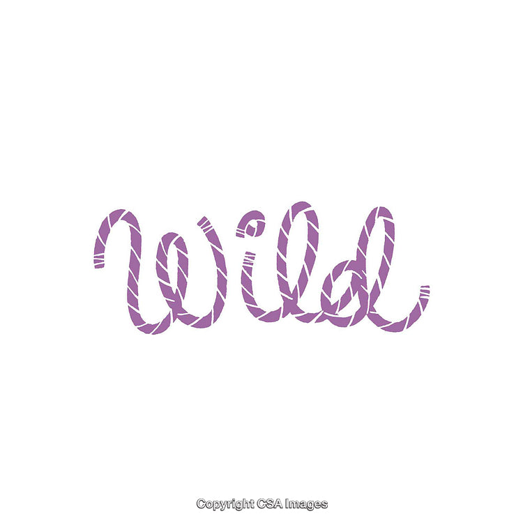 Purple Handwritten Text of the Word 'Wild' Styled in Rope Letters