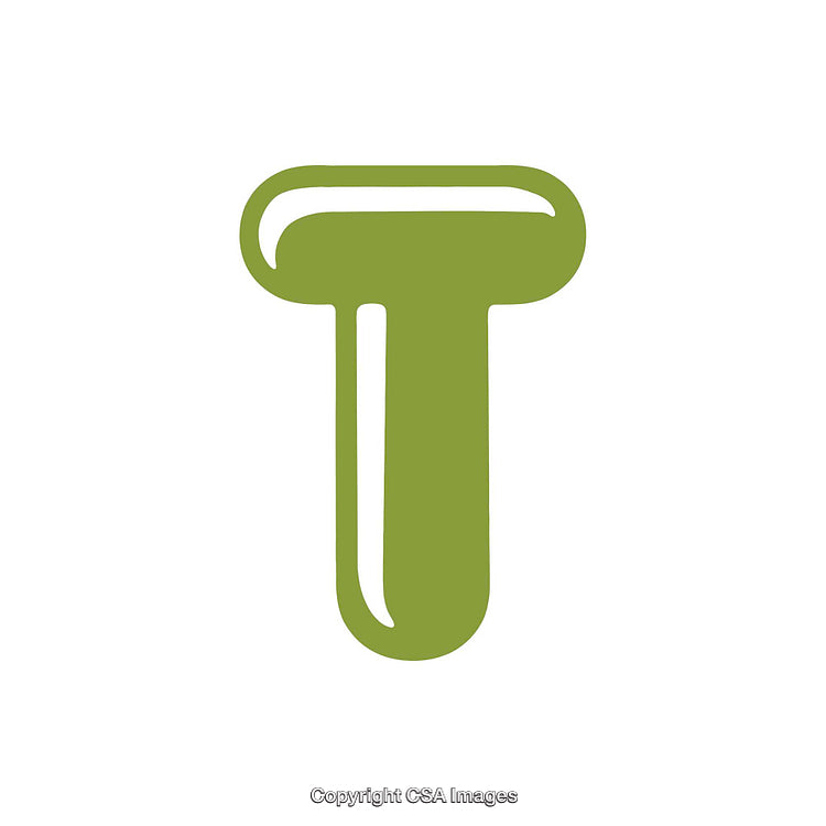 Green Letter T Illustration with a Minimalist Artistic Style