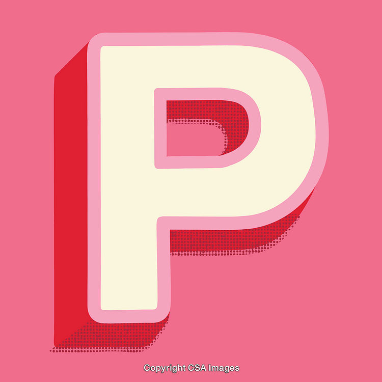 Bold Graphic Illustration of the Letter P With a Retro Design