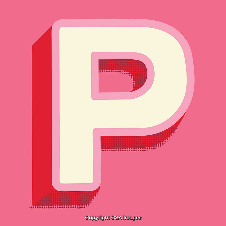 Bold Graphic Illustration of the Letter P With a Retro Design