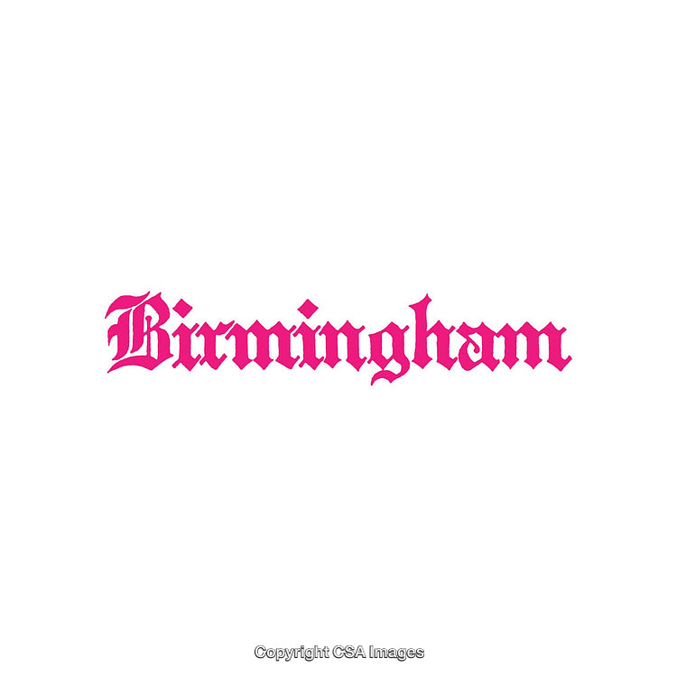 Bold Pink Text in Old English Font on White Background