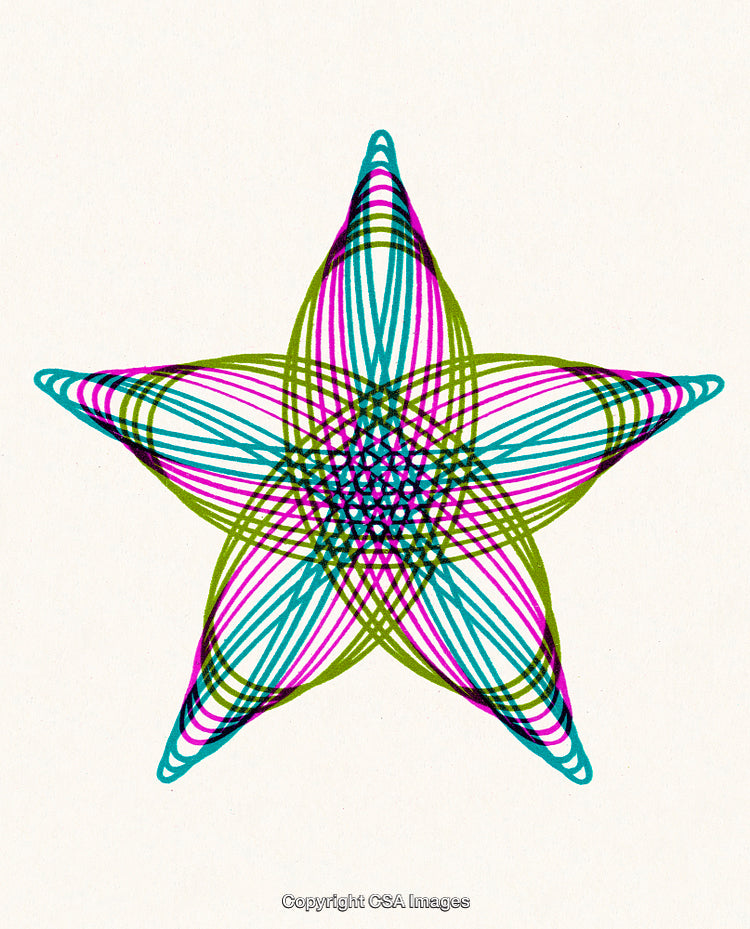 Colorful Geometric Star With Symmetrical Patterns and Abstract Lines