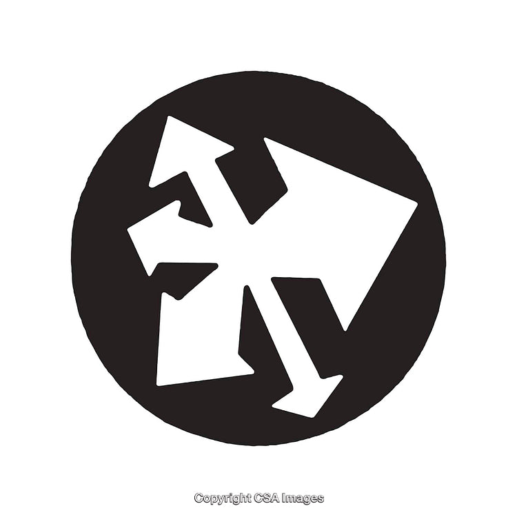 Abstract Black and White Design Featuring Arrows in Multiple Directions