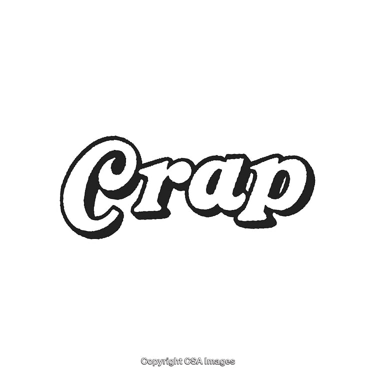 Retro Stylized Word in Bold Artistic 2D Typography On White Background