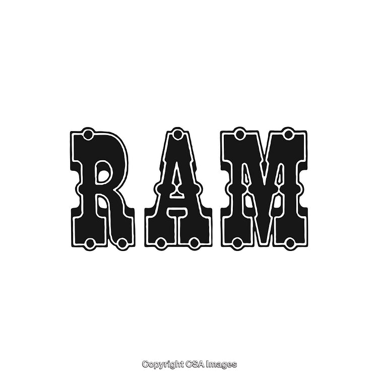 Bold Western Style Typography Displaying the Word 'RAM'