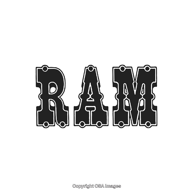 Bold Western Style Typography Displaying the Word 'RAM'