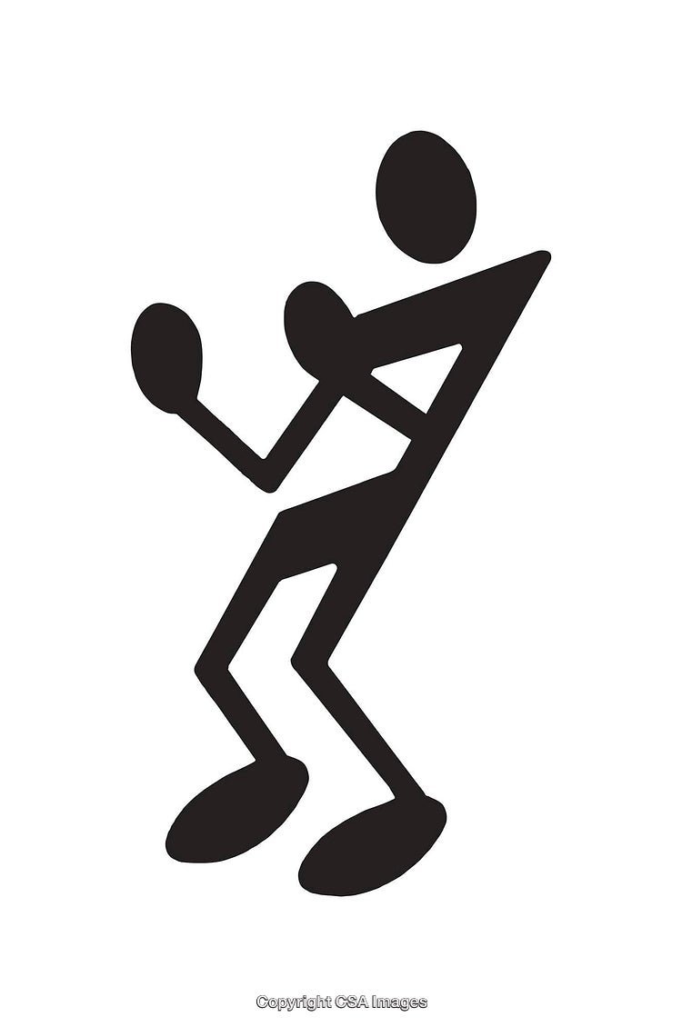 Silhouette of a Stylized Stick Figure in a Joyful Dancing Pose
