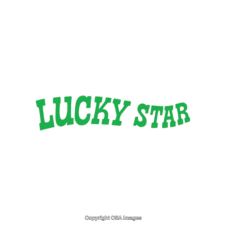 Green Text Reading 'Lucky Star' with Wavy Design on White Background