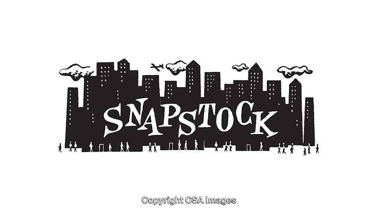Black And White Urban Skyline With Snapstock Typography