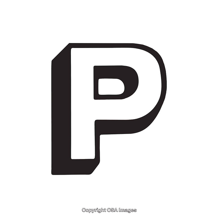 Bold Black and White Displayable Letter P for Design Projects