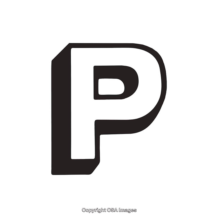 Bold Black and White Displayable Letter P for Design Projects