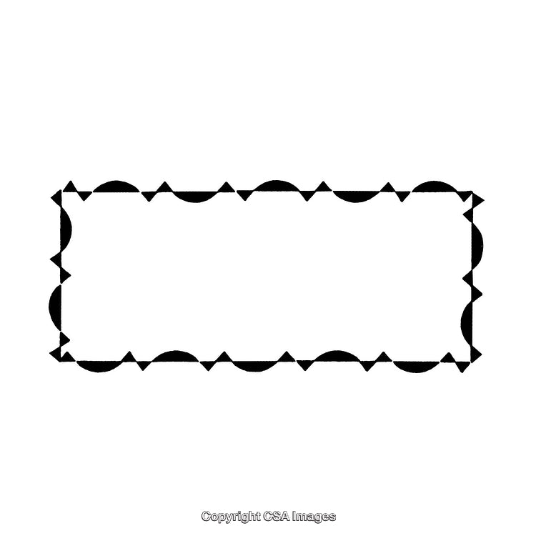 Black and White Border Pattern with Geometric Shapes and Symmetrical Design