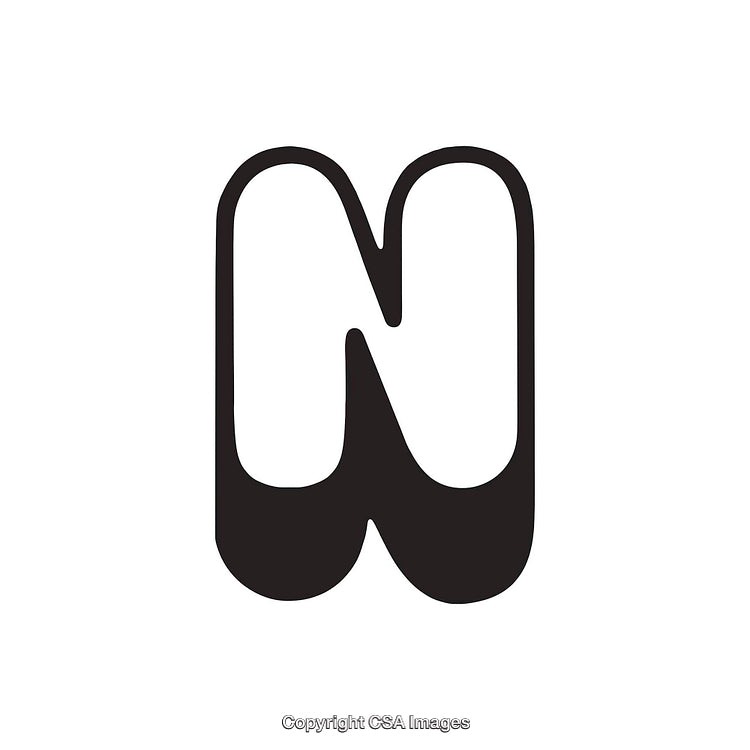 Stylized Letter N Design with Modern Calligraphy Style
