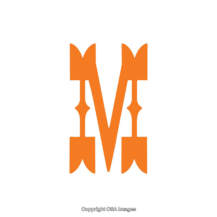 Orange Stylized Letter M on a Clean White Background