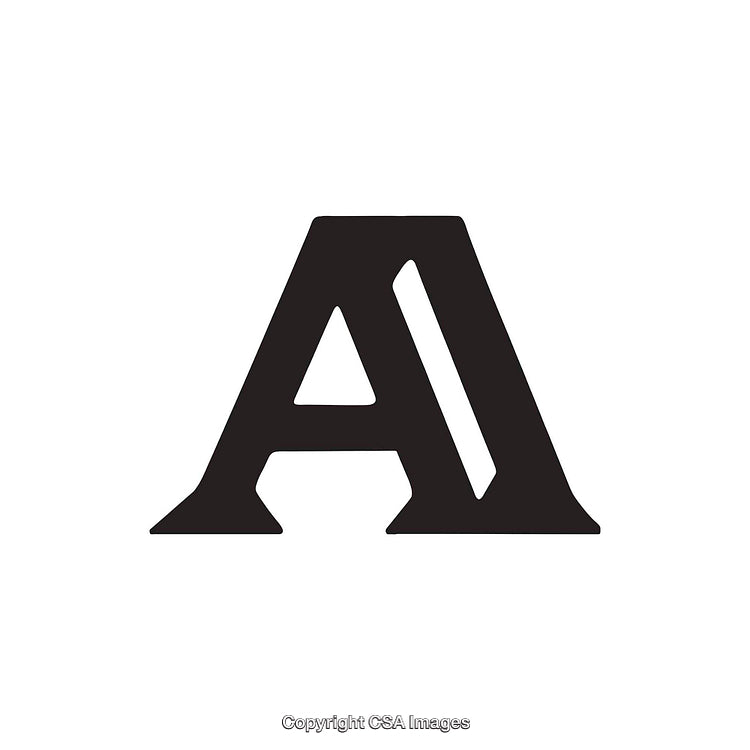 Bold Black Letter A Design on White Background