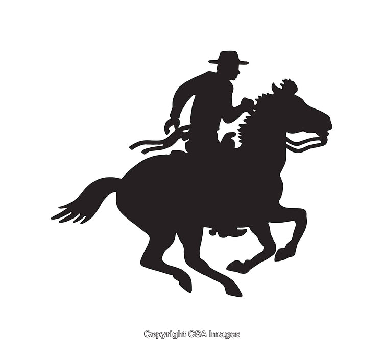 Silhouette of a Horse Rider Galloping on Horseback in Action Pose
