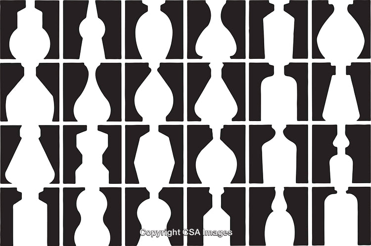 Black and White Abstract Patterns with Contrasting Geometric Shapes