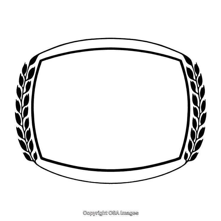 Elegant Black And White Frame With Laurel Design Border
