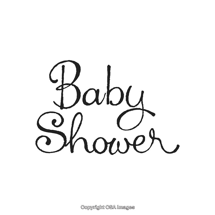 Elegant Baby Shower Calligraphy Typography on White Background