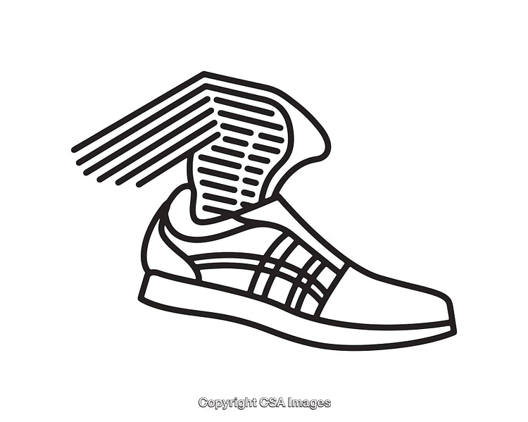 Minimalist Black and White Line Art of an Athletic Shoe