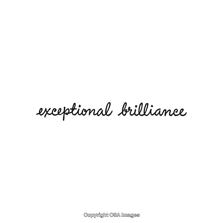 Inspirational Handwritten Script Highlighting Exceptional Brilliance on White Background