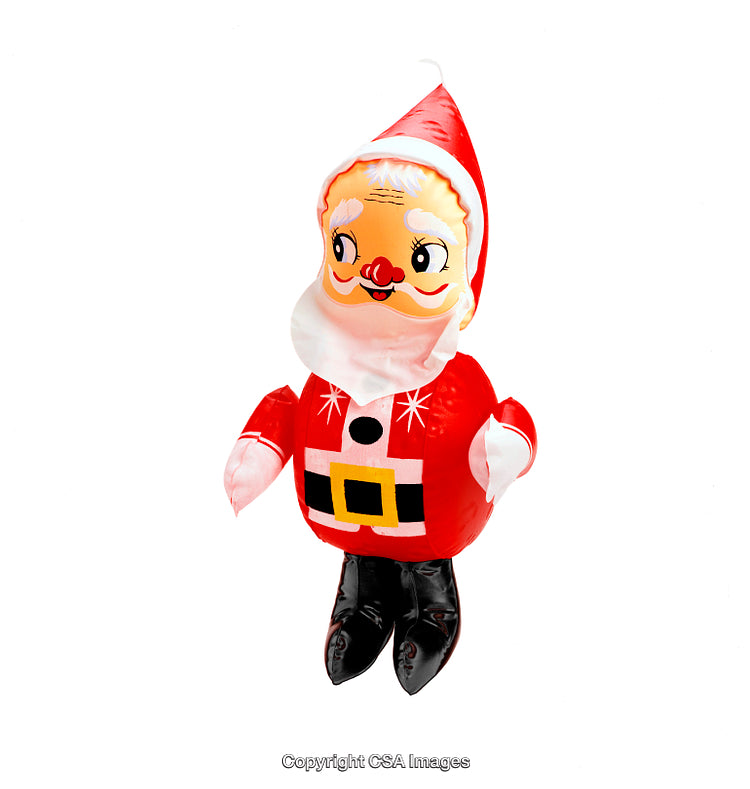 Colorful Inflatable Santa Claus Toy on White Background