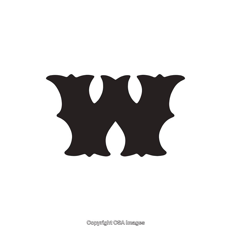 Stylized Black Letter W Symbol Isolated on White Background