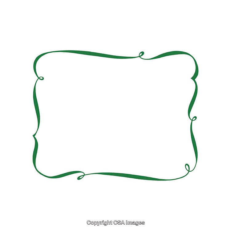 Elegant Green Curved Frame Design on a Clean White Background